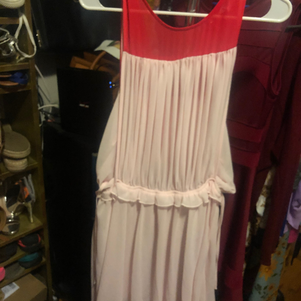 Express Chiffon Dress Pink & Red Size L